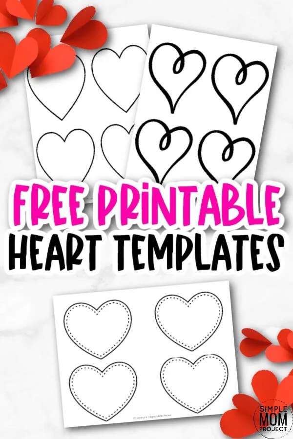 These FREE and small printable heart stencils, full page of printable heart templates are perfect for heart shape gift tags, DIY wedding favors, party garland, or for use as templates for heart outline art projects. They make cute small coloring pages, perfect heart templates for string art and quilts, and a nice background for writing projects. Get your free printable small heart template printables today!