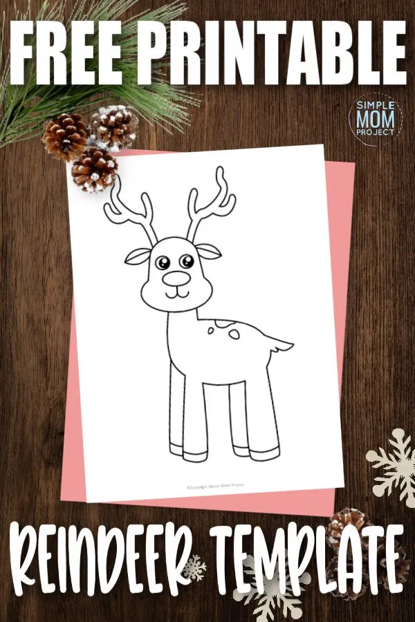 Reindeers are so cute! While snowflakes are flying, use this easy reindeer printable cut out on your next diy winter craft. The plush like reindeer template makes a simple coloring page or a fun sewing reindeer pattern. Click now to download and print the free reindeer template now.