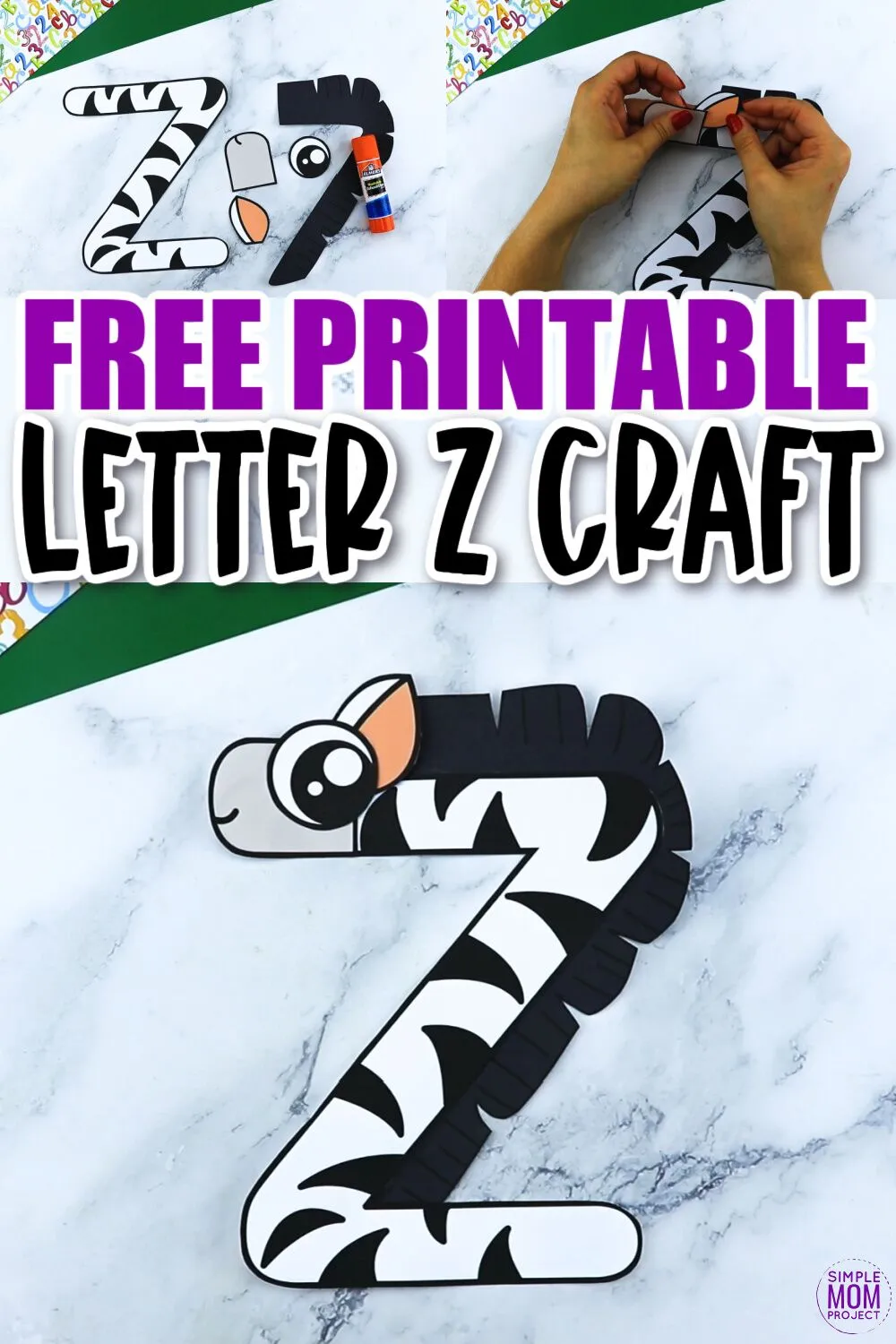 Are you looking for a fun and creative way to teach the alphabet uppercase letter Z? Use this fun preschool free printable letter Z is for zebra learning craft activities. Grab other things that start with the letter Z like a zipper or go to the zoo after you make this easy letter Z craft. Your kindergarten students will also love making this fun printable letter Z is for zebra craft.