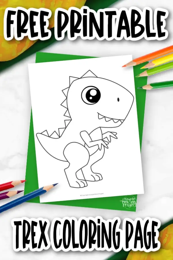 Printable Dinosaur Trex Tyrannosaurus Template Coloring Page for Kids, preschoolers, toddlers 3