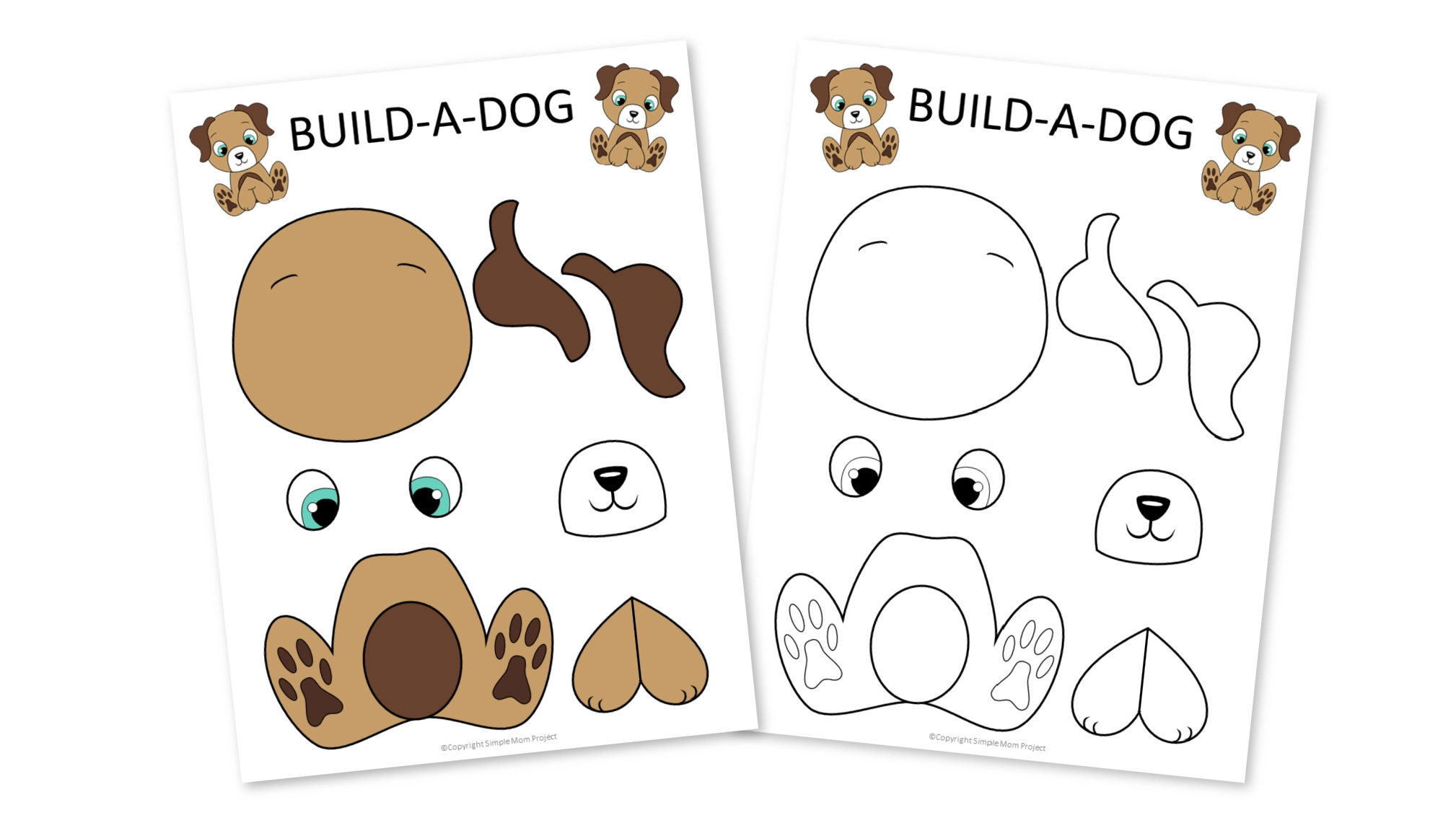 Free Printable Build A Dog Craft for Kids Simple Mom Project