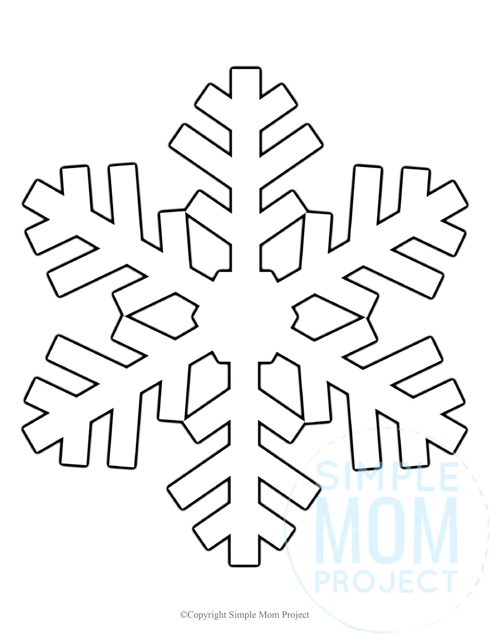 Free Printable Large Snowflake Templates Simple Mom Project