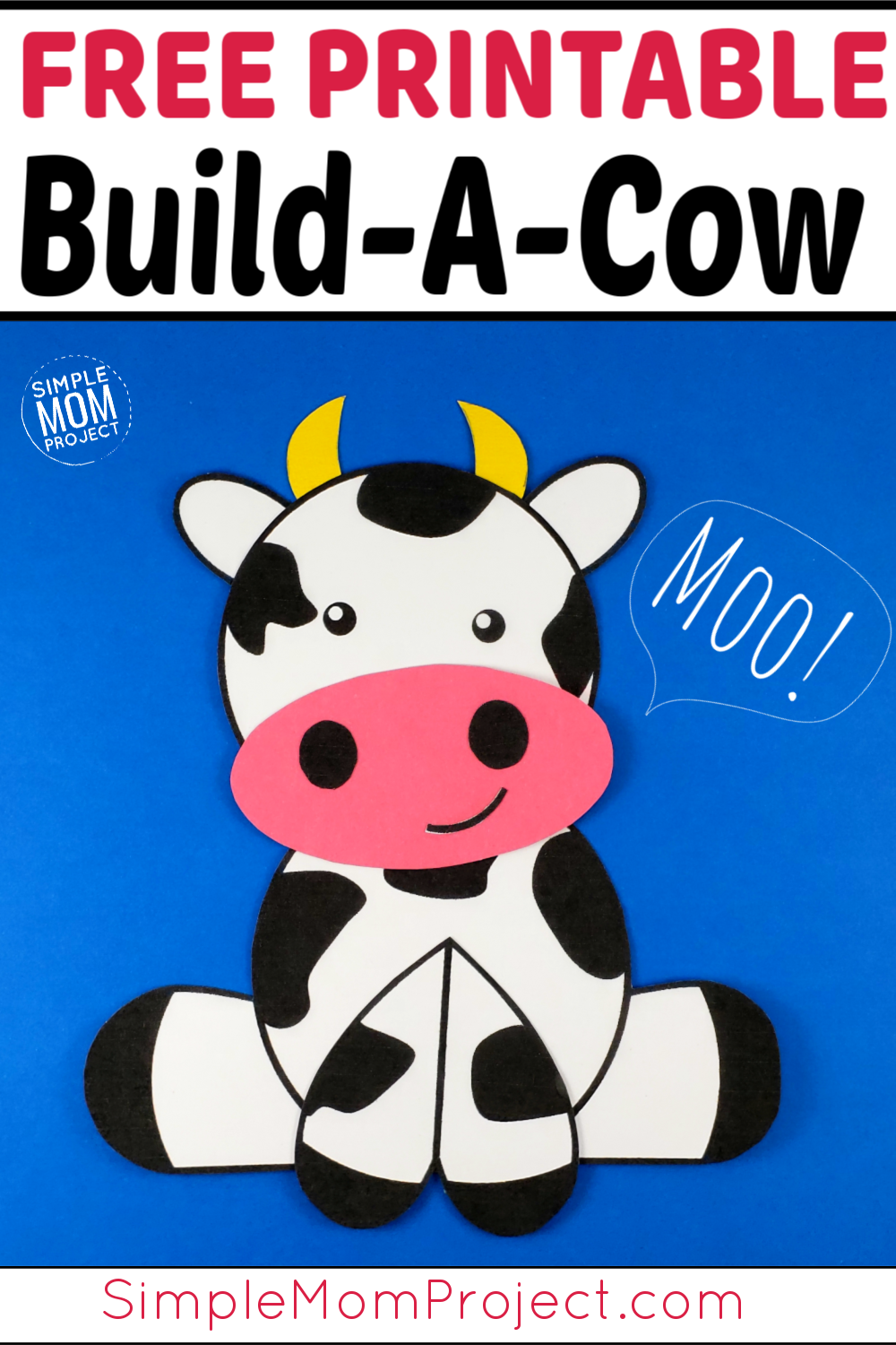 Free Printable Farm Cow Craft Art Project Simple Mom Project