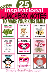 FREE Printable Lunchbox notes for kids with cute sayings and clever quotes