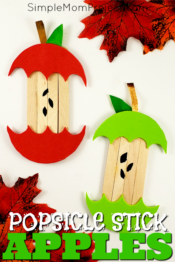 Looking for a fun, DiY Fall or Autumn party decoration for kids to make? Click now for a cheap, popsicle stick apple craft tutorial. Do them with your preschoolers in the classroom or at home with your toddlers. This Back to School, Autumn and Fall Apple is budget friendly and SO easy to do! #PopsicleSticks #BacktoSchool #BacktoSchoolCrafts #FallCrafts #AutumnCrafts