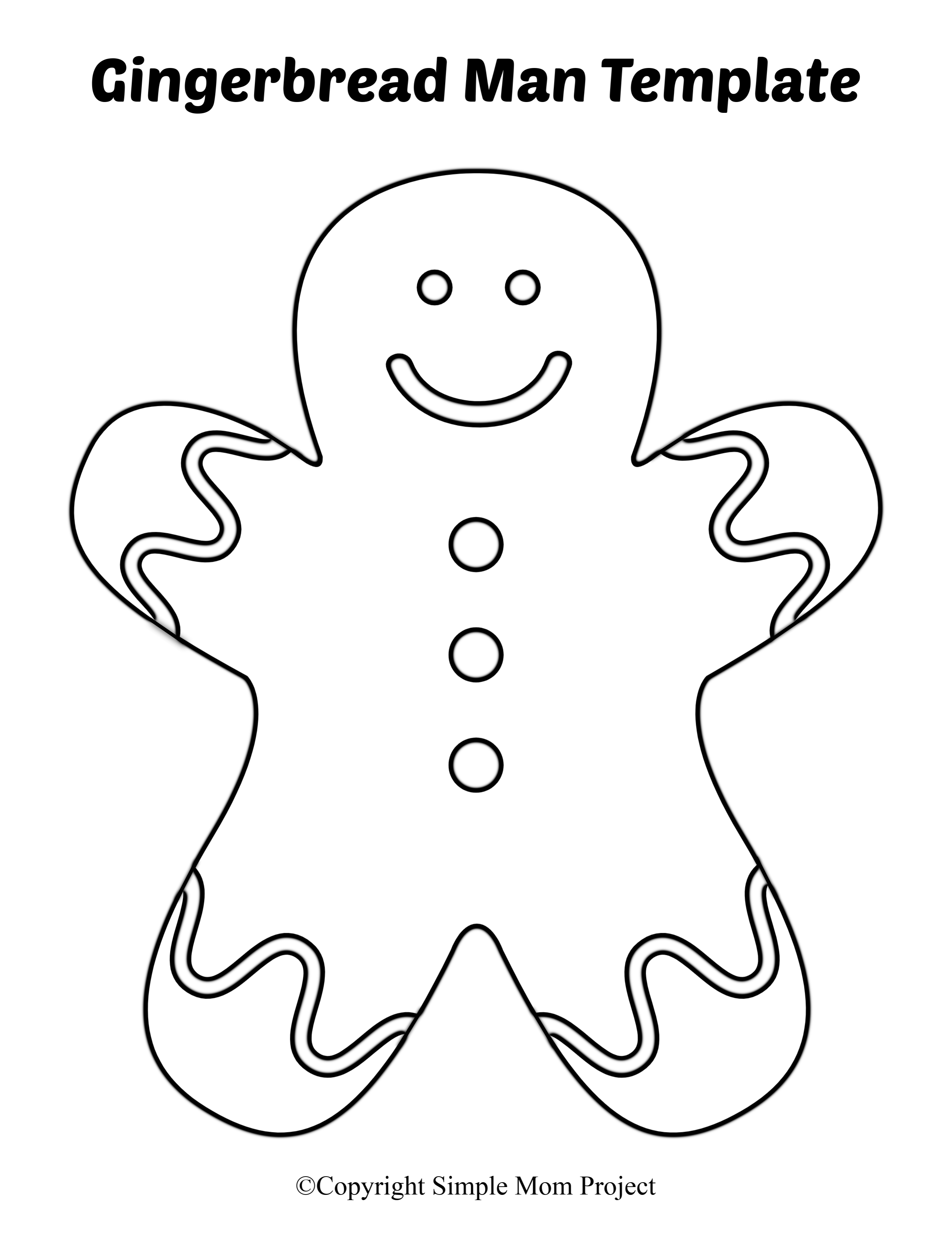 Large Printable Gingerbread Man Template Printable Templates