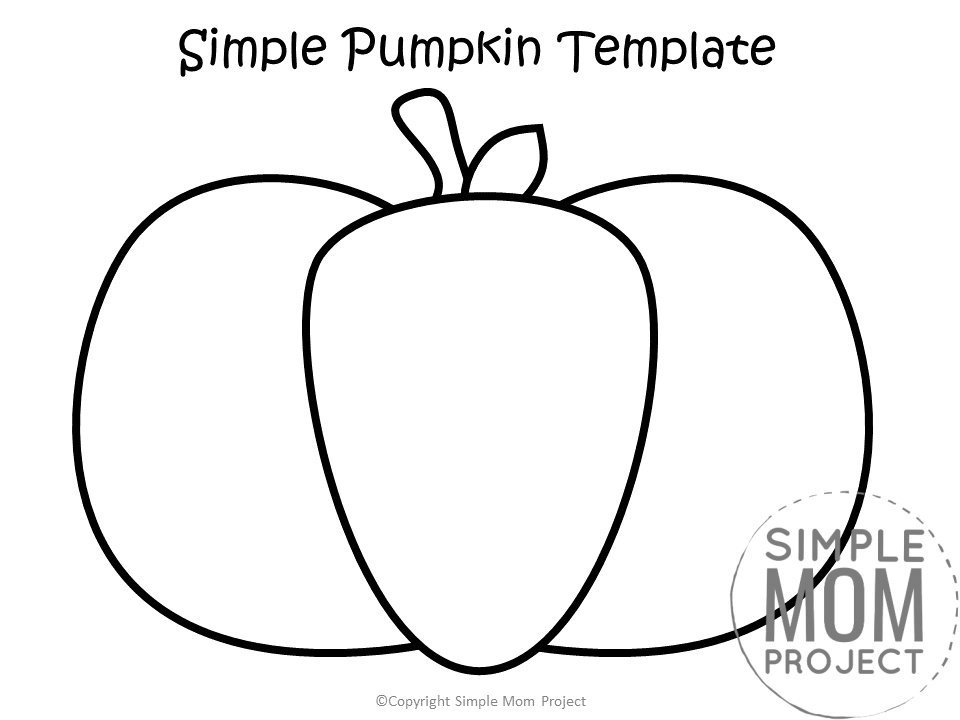 Pumpkin Templates in Large and Small Free Printable Outline – Simple ...