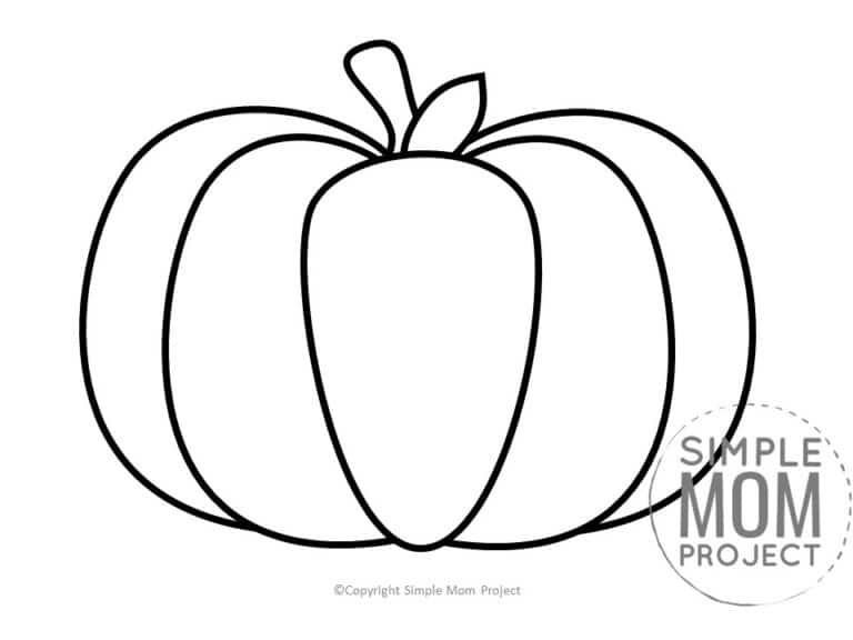 Pumpkin Templates in Large and Small Free Printable Outline – Simple ...