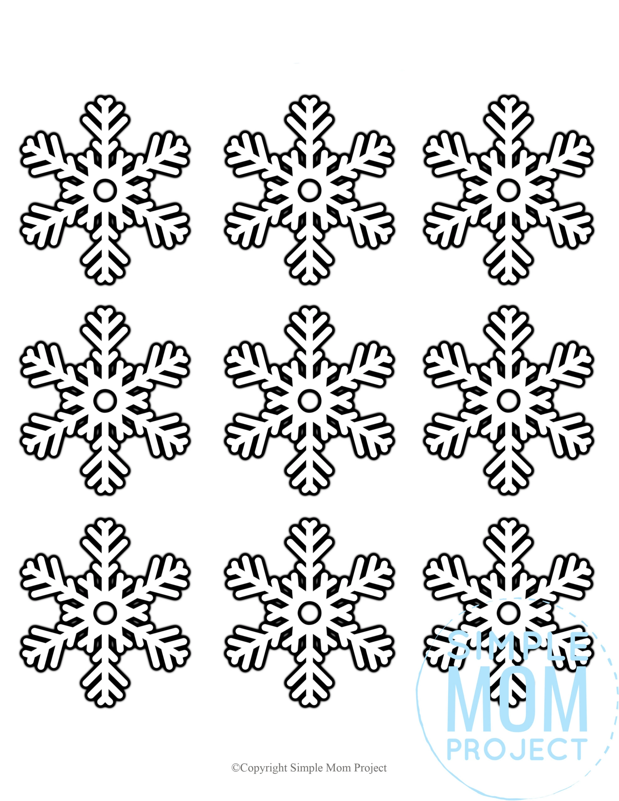 FREE Printable Snowflake Patterns (Large and Small Snowflakes)  Snowflake  drawing easy, Simple snowflake, Snowflake coloring pages