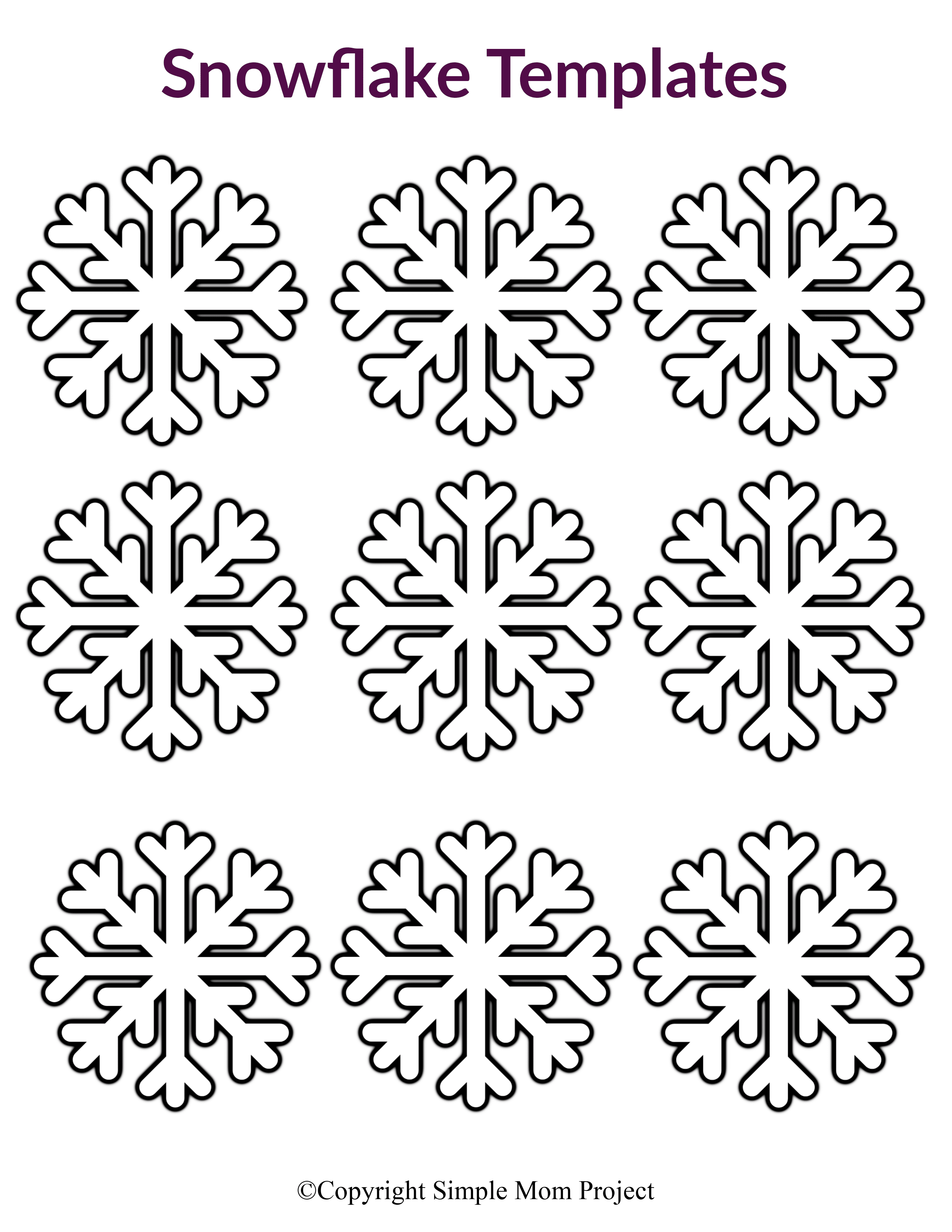 Easy Snowflake Templates Printable Fun Winter Crafts Printables For