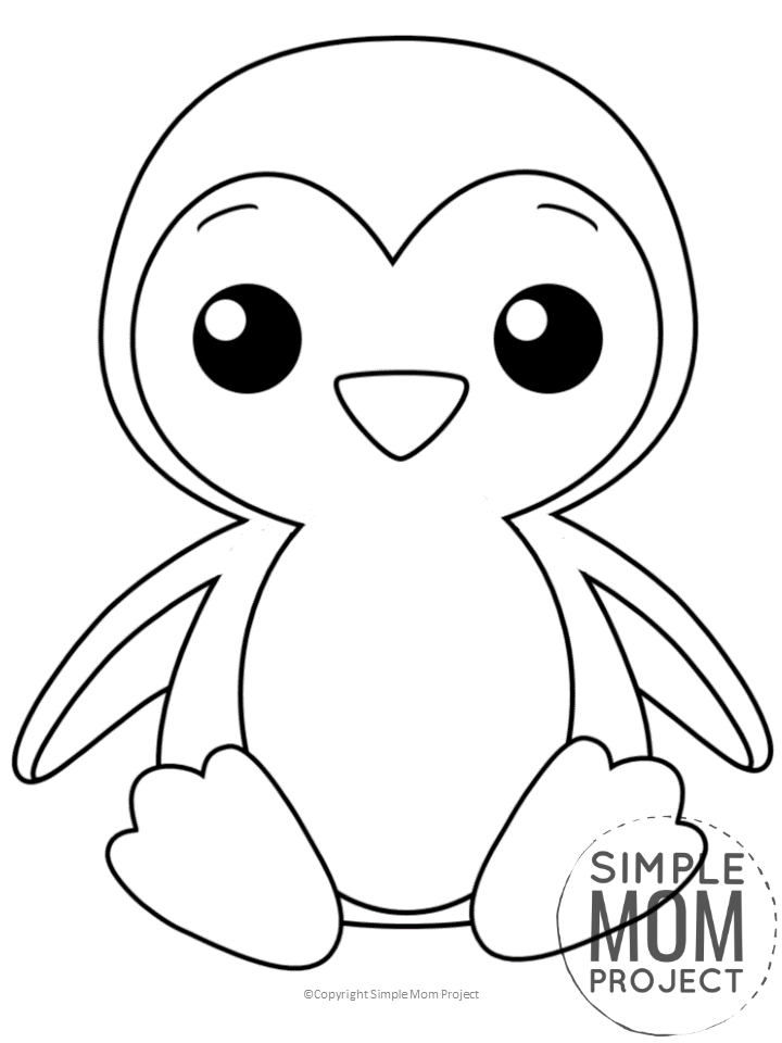 Download Free Printable Penguin Coloring Page Simple Mom Project