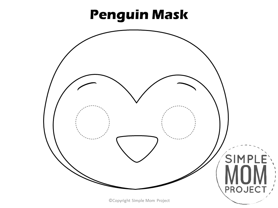 Free Printable Penguin Mask Templates Simple Mom Project