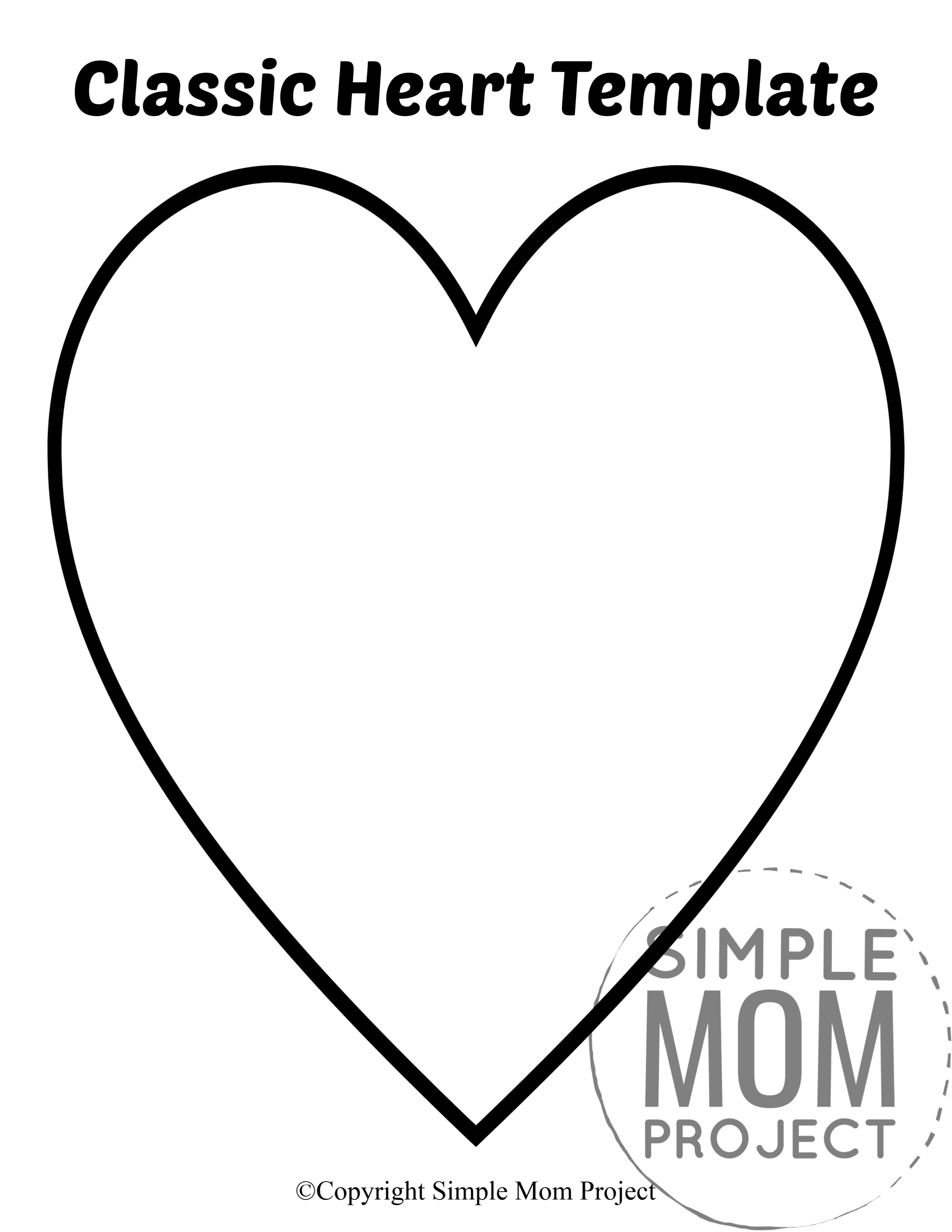 free printable large heart shape templates simple mom project