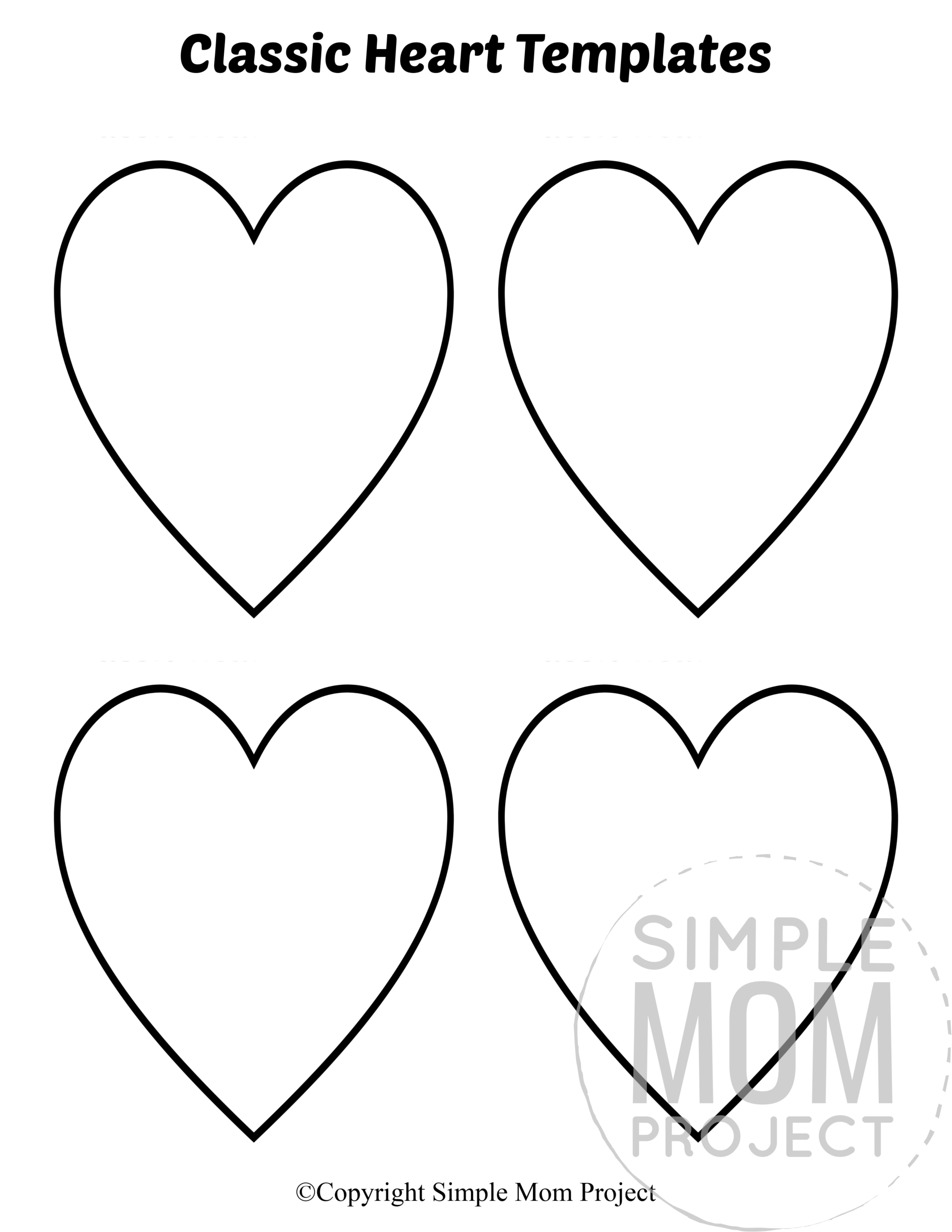 free printable small heart shape templates simple mom project