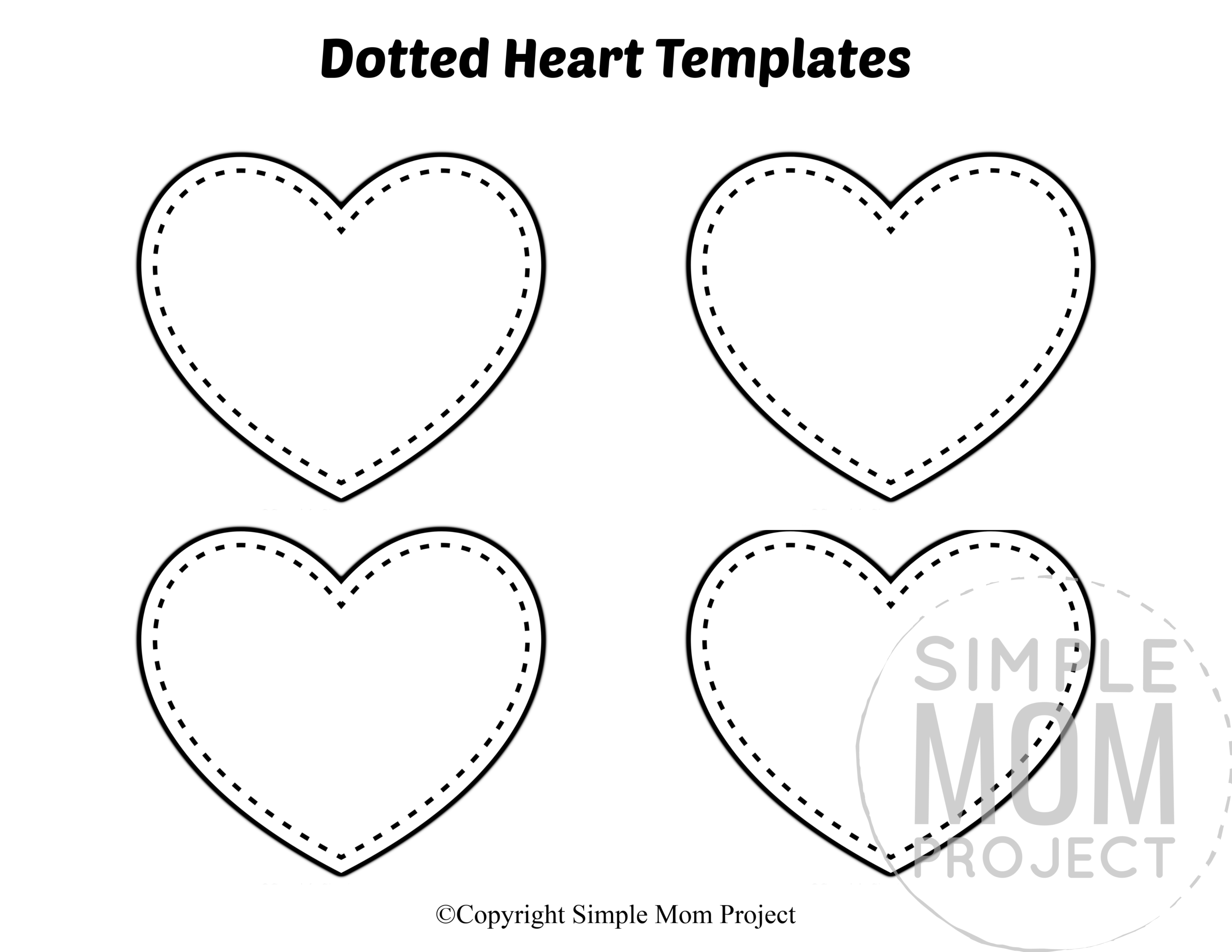 Free Printable Small Heart Shape Templates Simple Mom Project