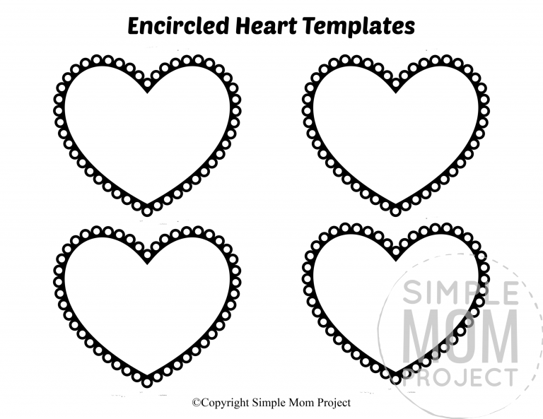 Free Printable Small Heart Shape Templates Simple Mom Project