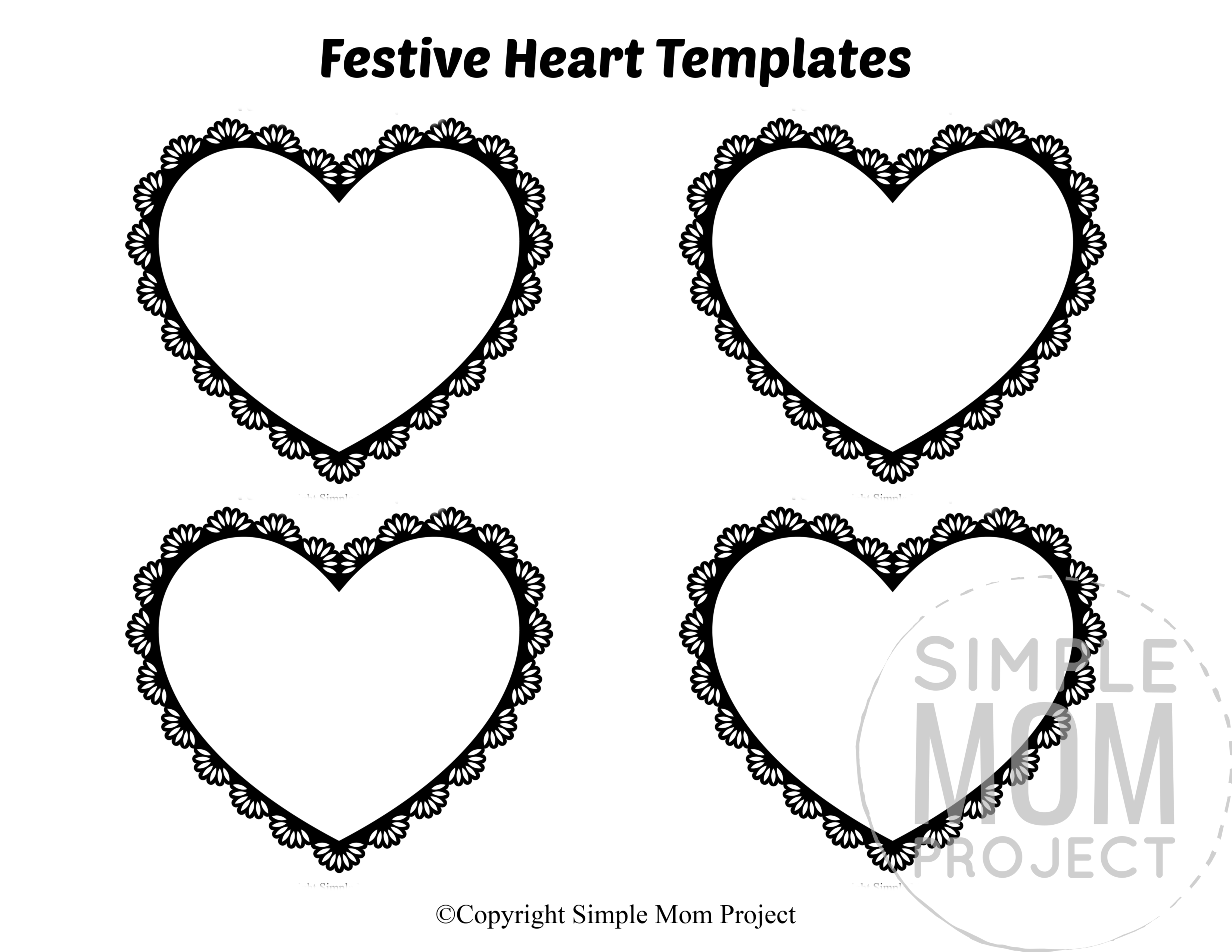 free printable small heart shape templates simple mom