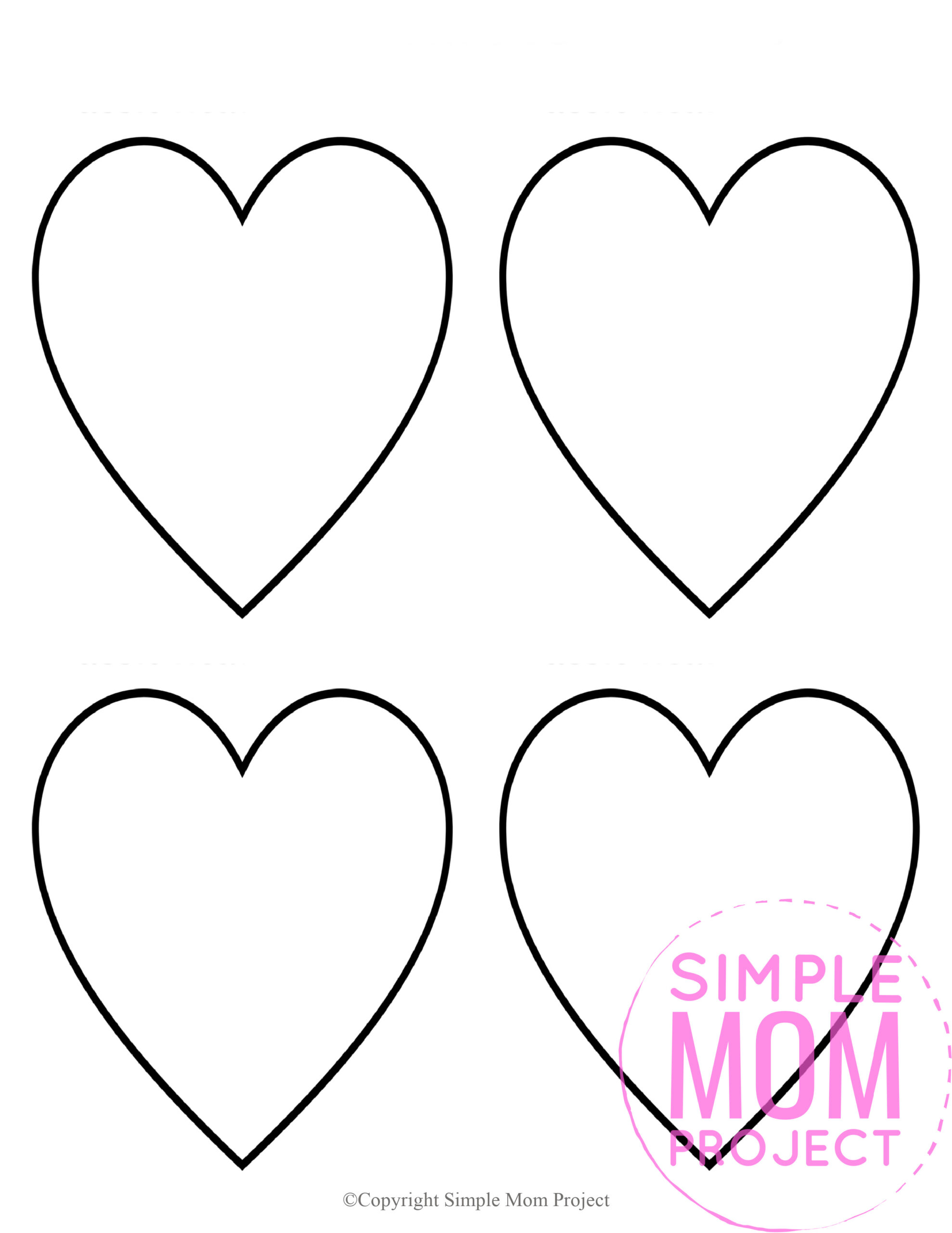 Free Printable Small Heart Shape Templates Simple Mom Project