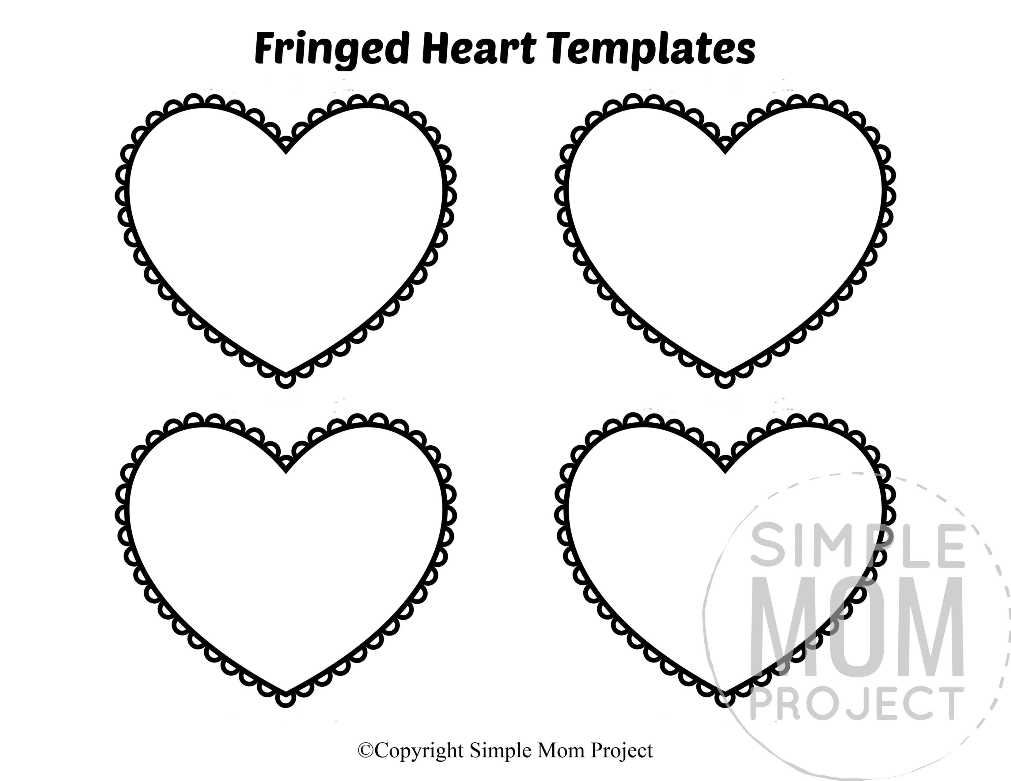 Free Printable Small Heart Shape Templates Simple Mom Project