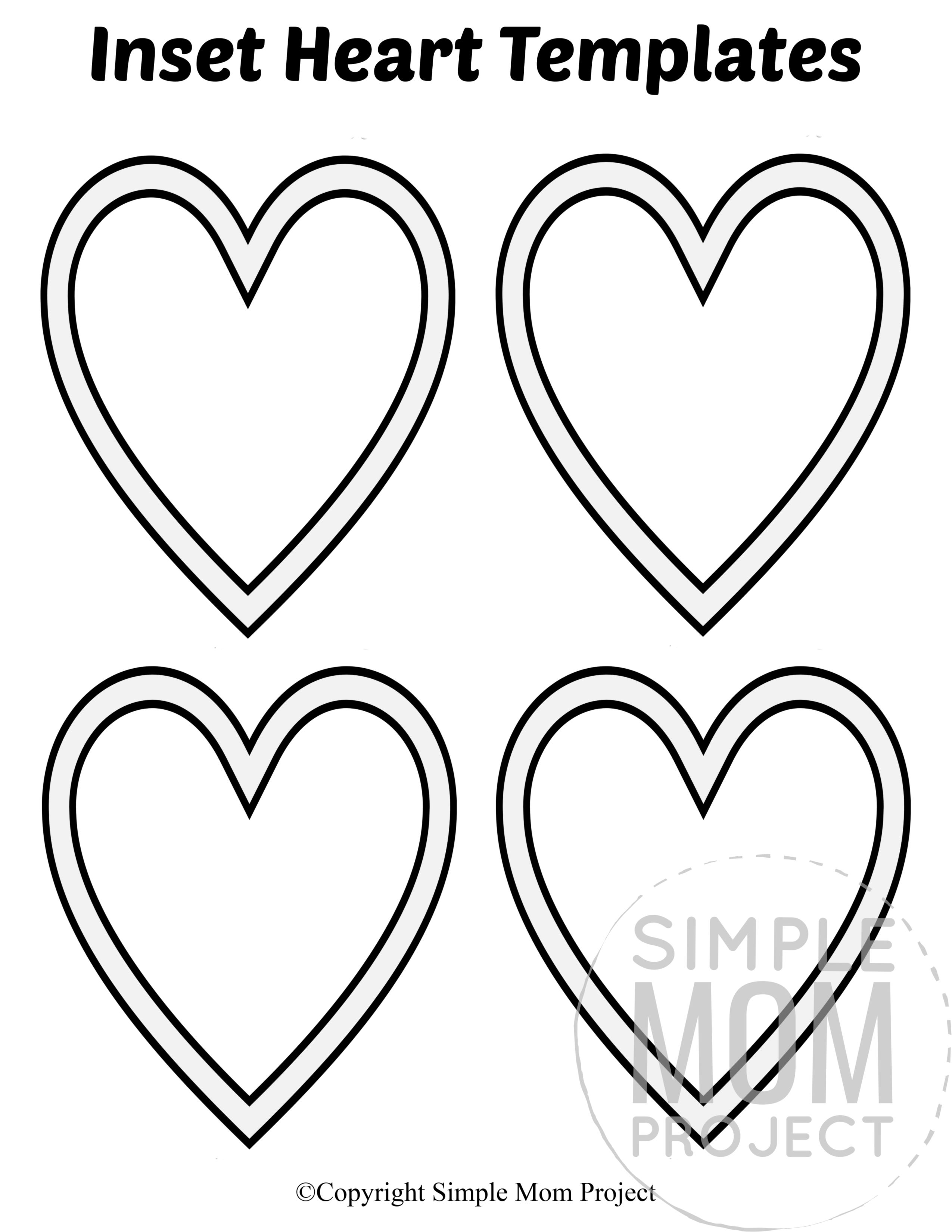 free printable small heart shape templates simple mom project