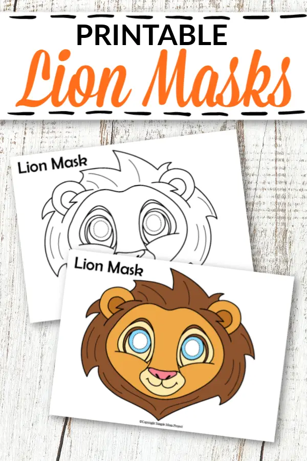 Paper plate? You don't need those for this fun and easy lion mask craft! Use these lion mask template as a coloring page activity with the black and white verison or print and play a masquerade party with our full colored one. Our printable lion mask template is perfect for kids of all ages but especially preschool and toddlers! #lioncrafts #lionmasks #lionmasktemplate #coloringpage #zooanimals #safarianimals