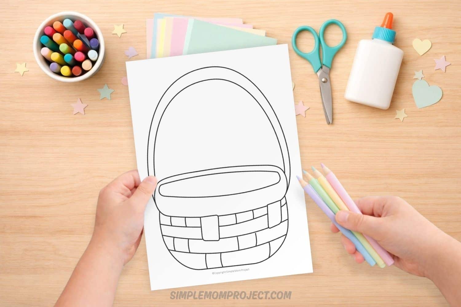 free printable basket template for kids easy spring activity preschool