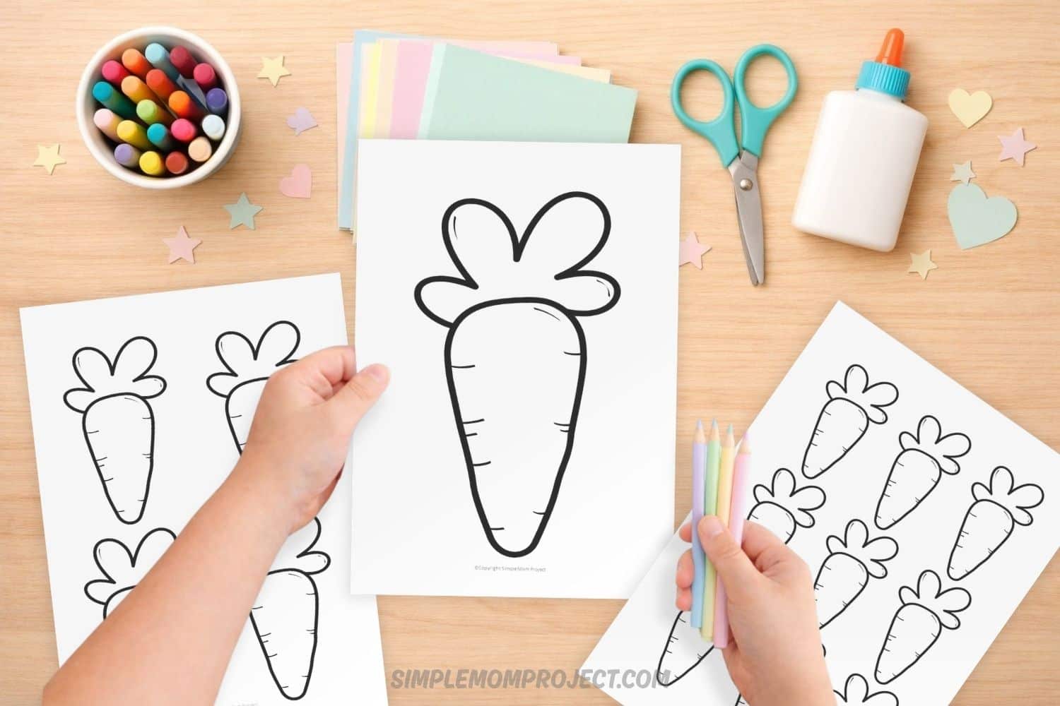 free printable carrot template for kids easy spring activity preschool