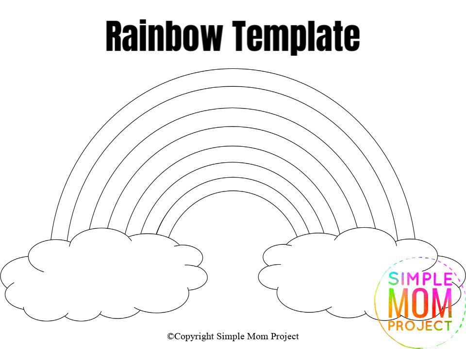 Free Printable Rainbow Templates in Large and Small