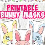 Do your kids love rabbits? Click and get these adorable bunny masks for your next craft activity! They are perfect for kids of all ages including preschoolers and toddlers! #bunnymasks #rabbitmasks