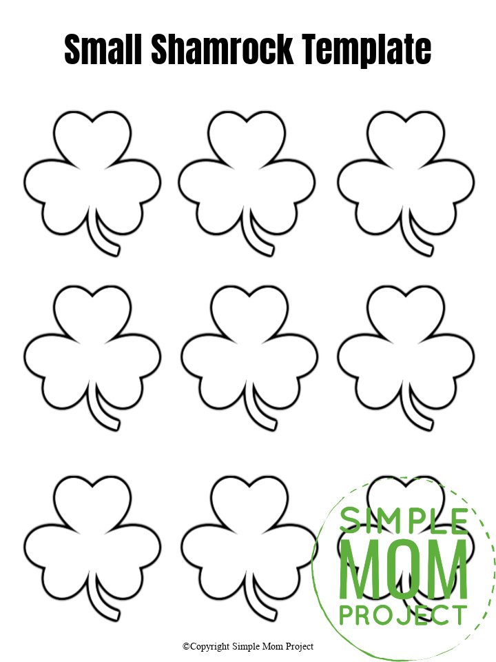 Free Printable Shamrock Templates in Small, Medium and Large