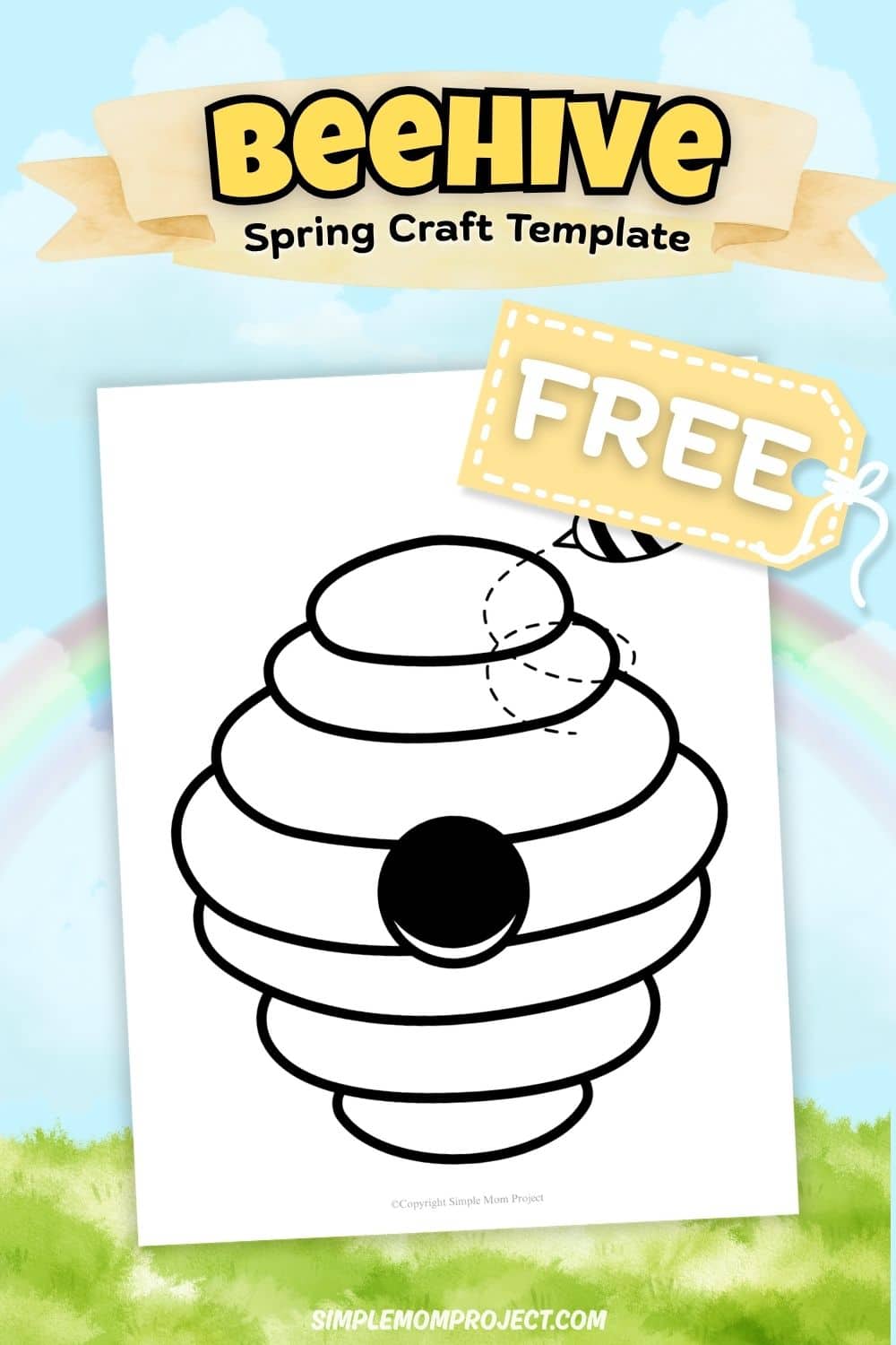 free printable beehive template for kids easy insect activity preschool