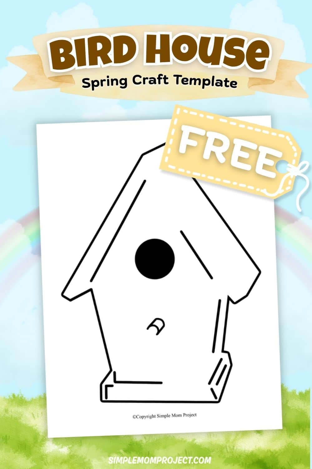 free printable birdhouse template for kids easy spring activity preschool