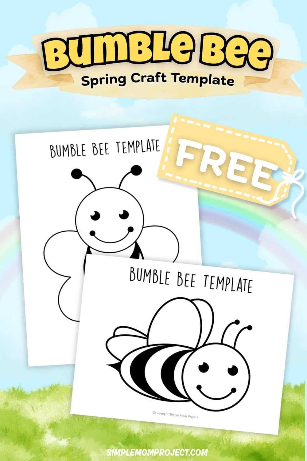 free printable bee templates for kids easy insect activity preschool