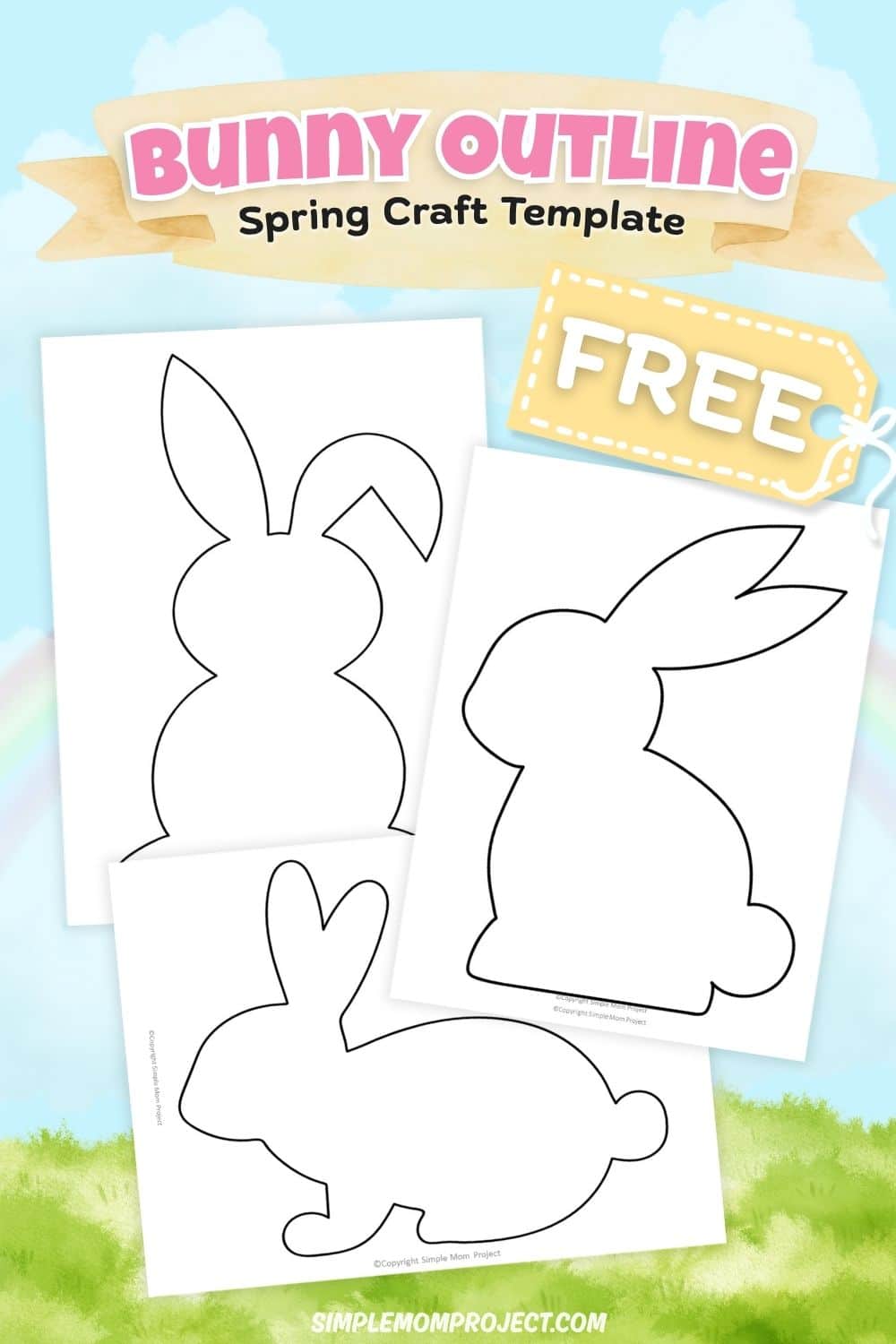 free printable bunny shape templates for kids easy spring activity preschool