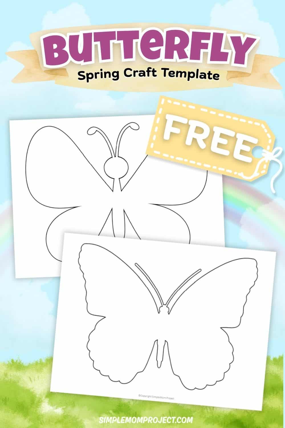 free printable butterfly templates for kids coloring activity