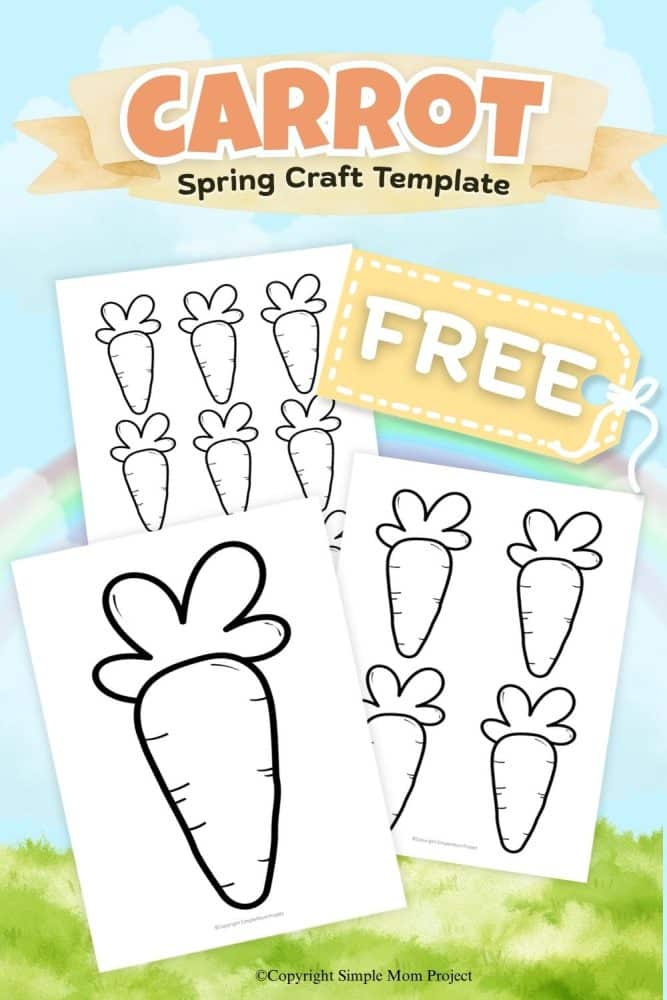 🥕 Free Printable Carrot Template (Easy Activity for Kids)