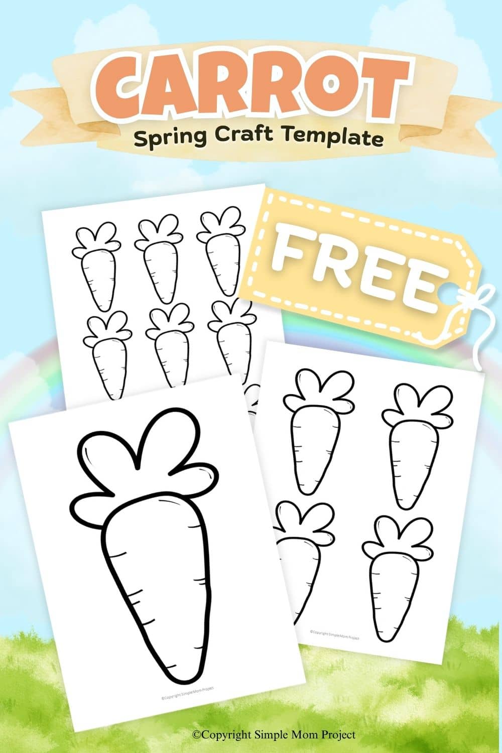 free printable carrot templates for kids easy spring activity preschool