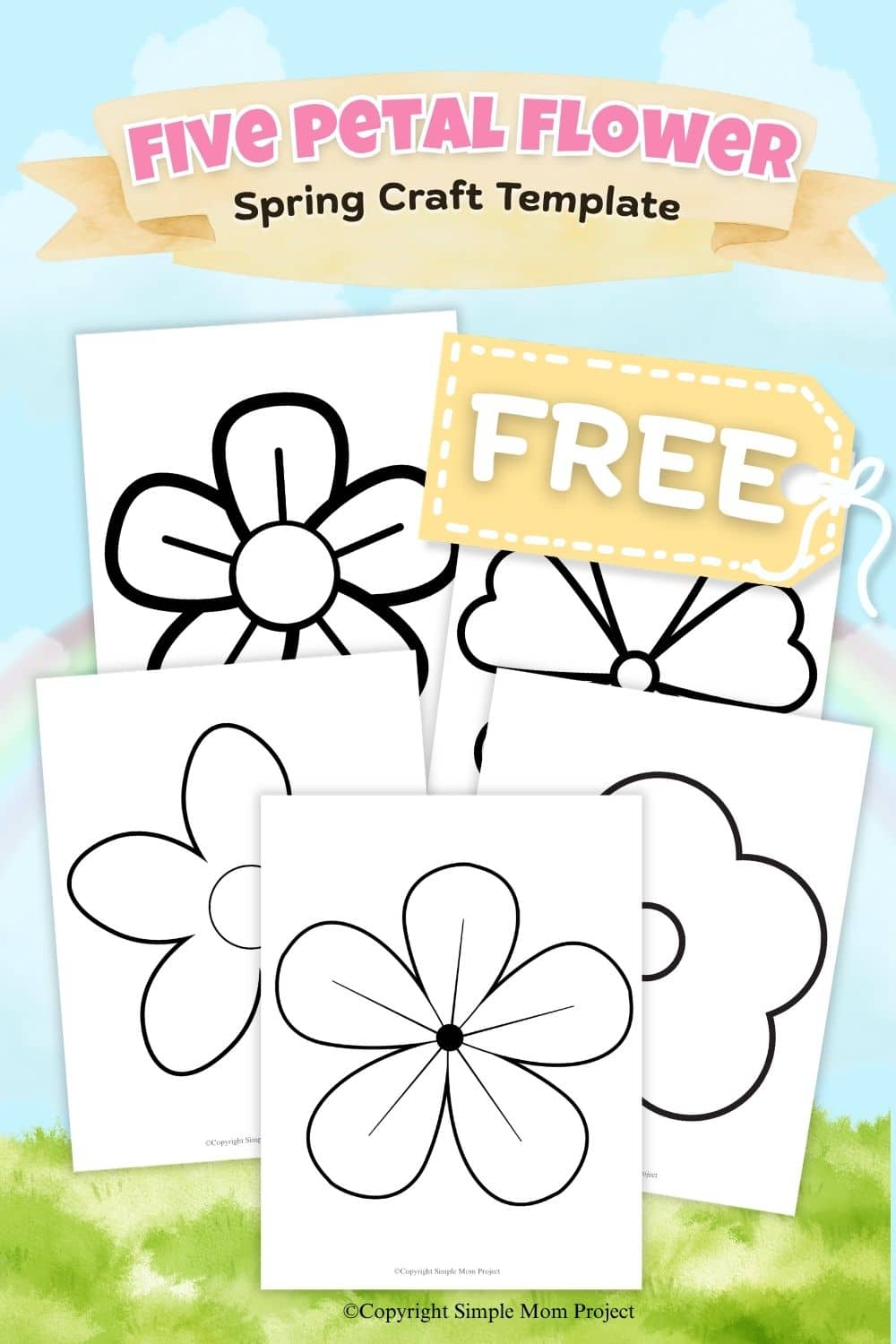 free printable flower template for kids easy spring activity preschool