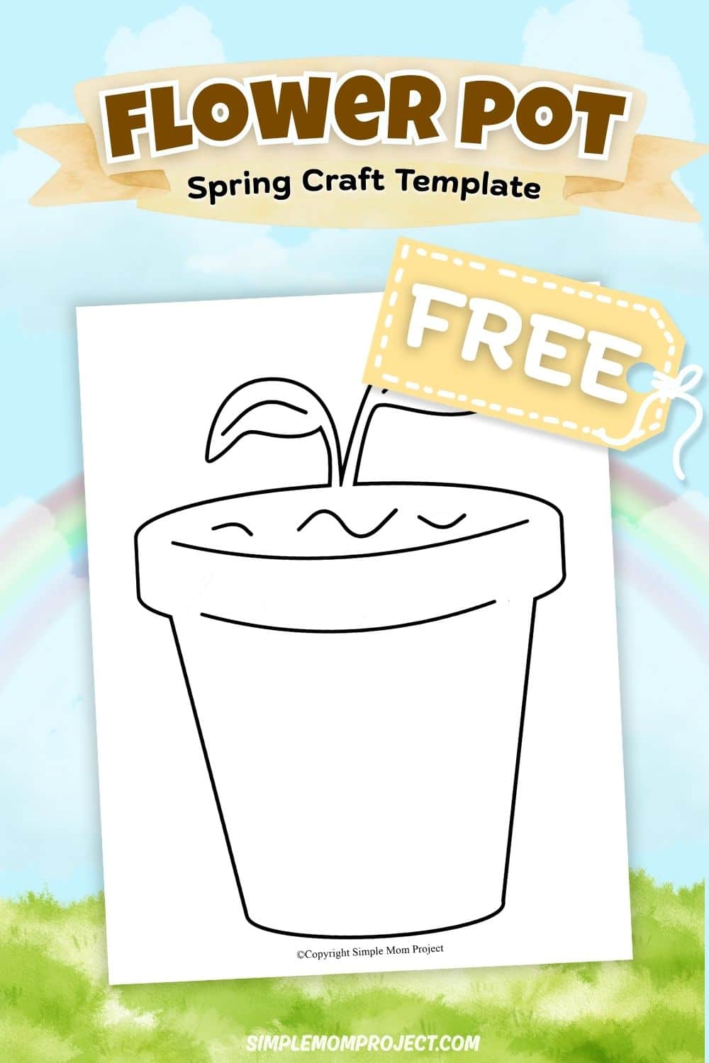 free printable plant pot template for kids easy spring activity preschool