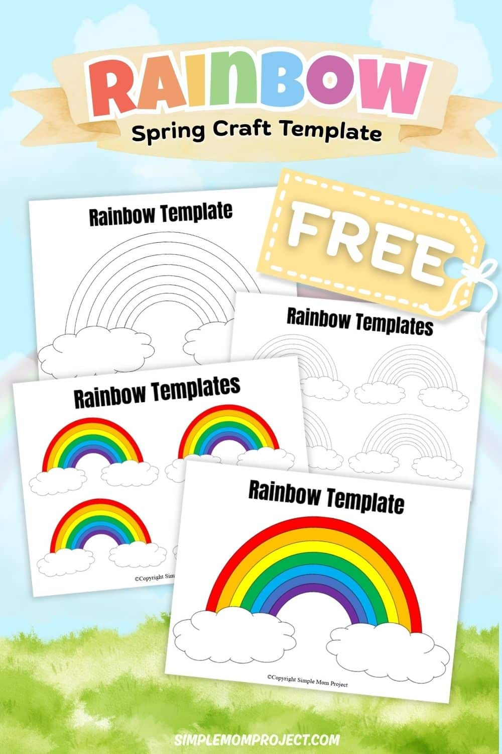 rainbow template printable for preschool and kindergarten craft