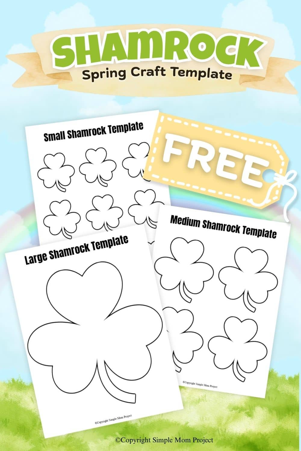 free printable shamrock template for kids easy spring activity preschool