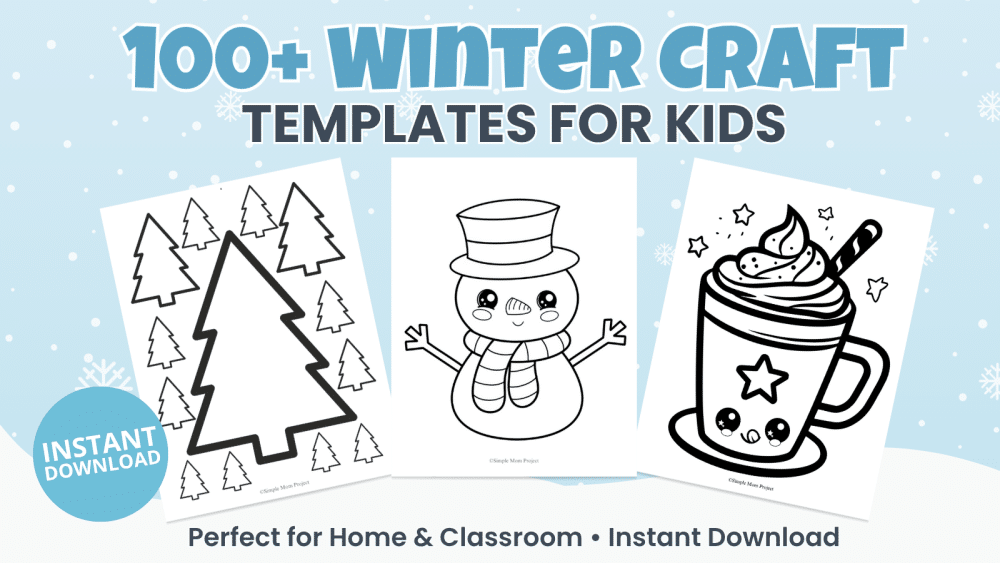 Easy Winter Templates Printable for Kids Art Projects - Simple Mom Project