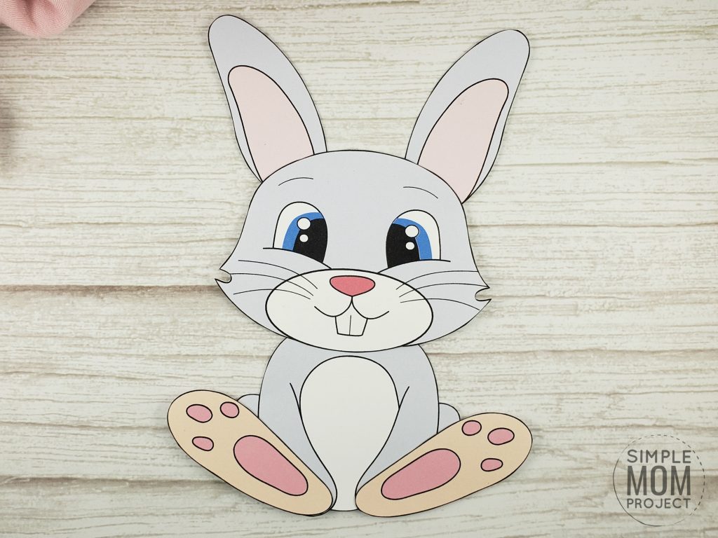 Easy Bunny Rabbit Free Printable Template craft for kids, toddlers and preschoolers