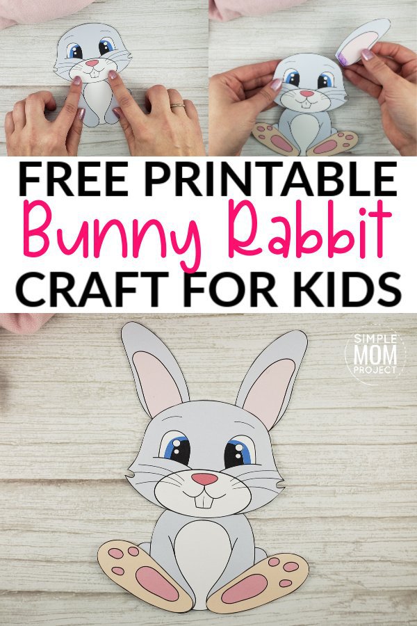 Looking for an easy bunny craft to do with your kids this spring? Use our free printable bunny template to build your own cottontail bunny rabbit craft! This cute DIY bunny craft is perfect is perfect for family worship, kindergarten, preschool or first grade class! #bunnyrabbitcrafts #BuildaBunny #BunnyCrafts #SimpleMomProject