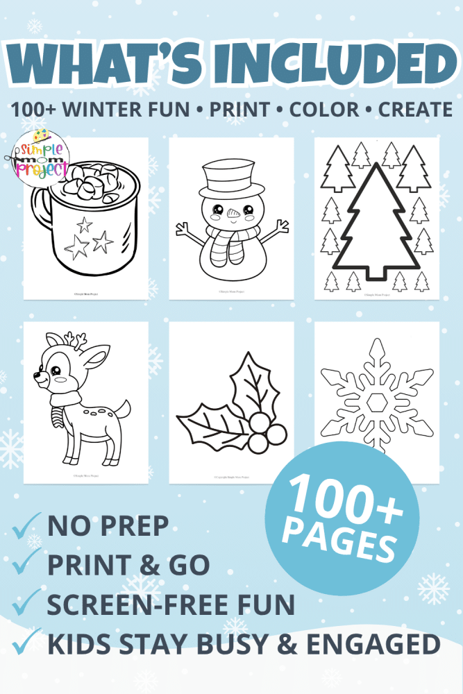 Easy Winter Templates Printable for Kids Art Projects - Simple Mom Project