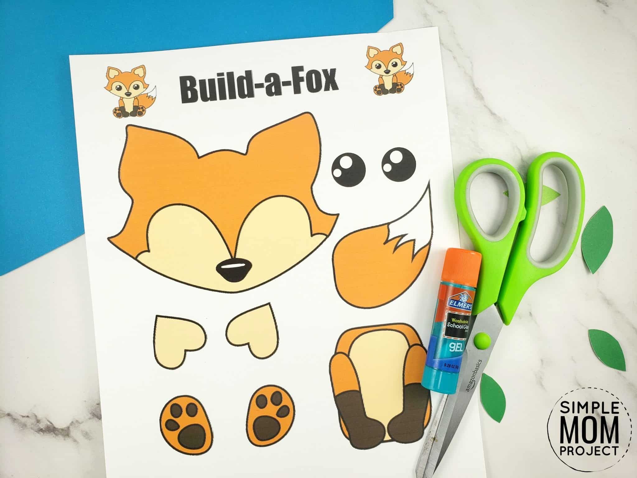 Easy Cut And Paste Fox Craft For Kids Free Printable Template Easy Cut And Paste Fox Craft For Kids Free Printable Template