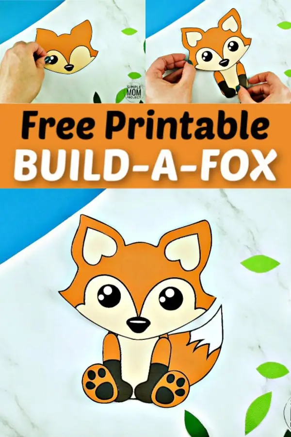 Click and get these adorable woodland or arctic fox templates to make this free and easy build-a-fox craft. He is perfect for kids of all ages; including preschoolers, kindergartners and toddlers! #FoxCrafts #FoxCraftsForKids #FoxTemplates #SimpleMomProject
