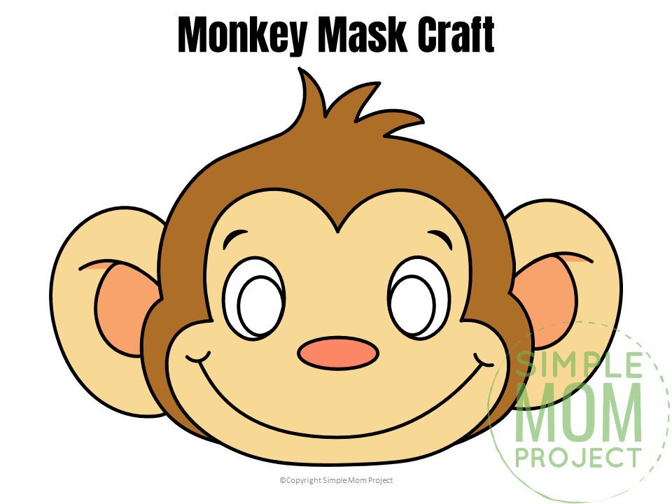 Free Printable Monkey Mask Template Simple Mom Project