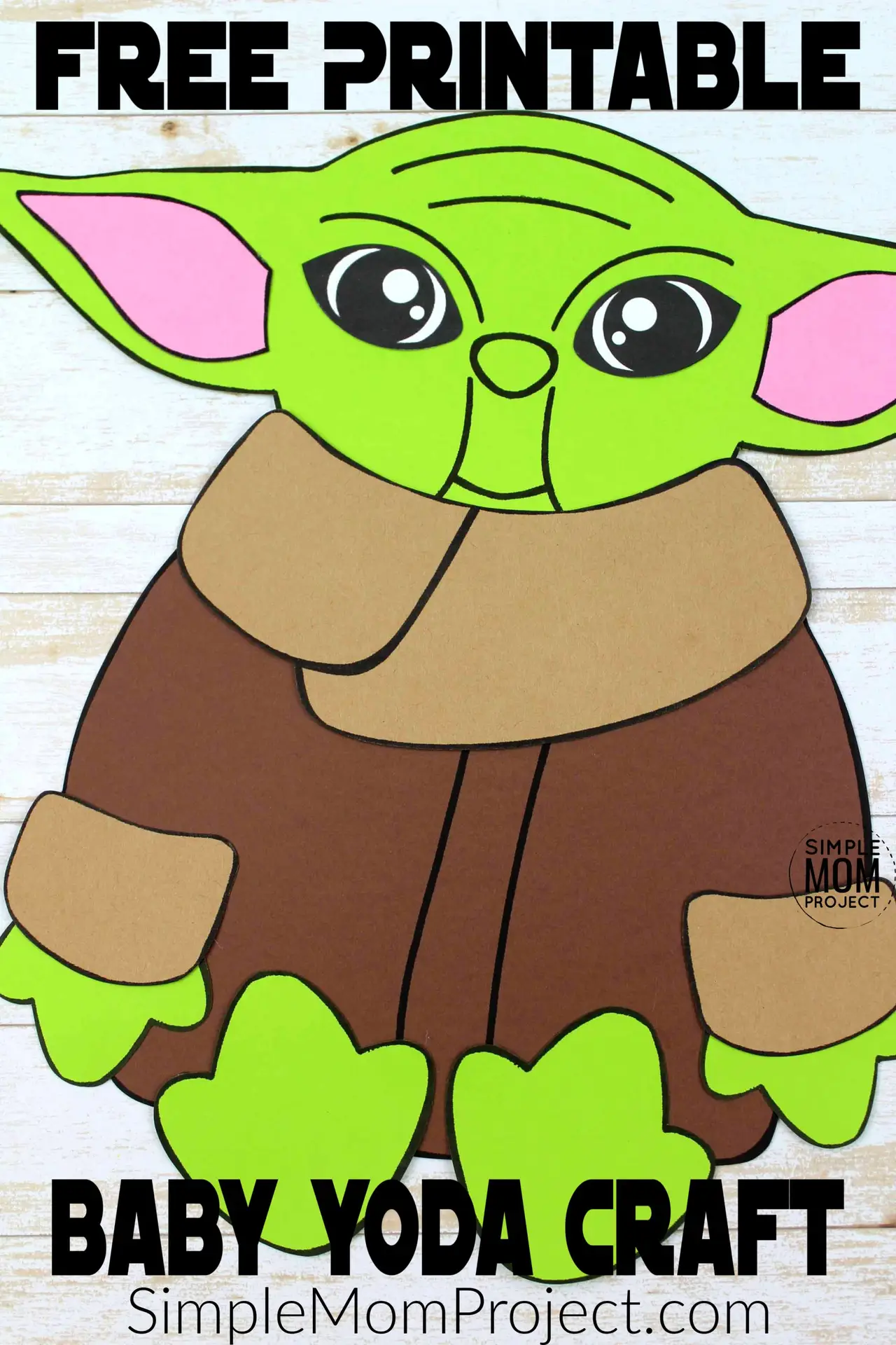 This fun Star Wars Yoda craft is perfect for kids of all ages; including preschoolers and toddlers! Build a paper bag puppet with the free printable Yoda template, give him as a fun Father's day gift for dad or turn him into a coloring activity! #Starwars #StarwarsCrafts #YodaCrafts #BabyYodaCrafts