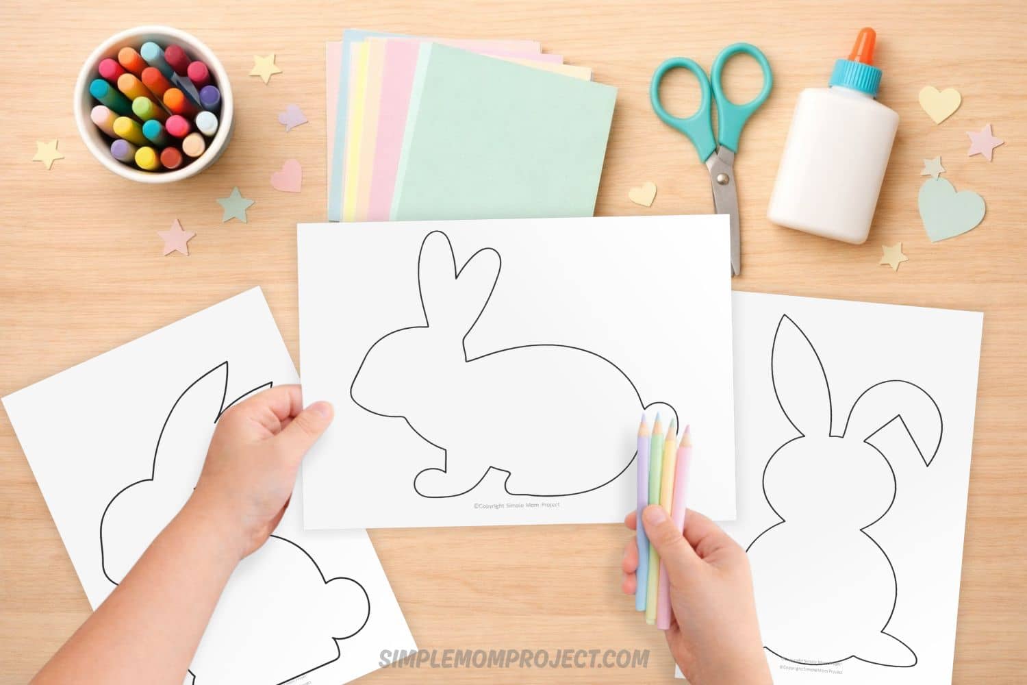 bunny template printable for preschool and kindergarten craft